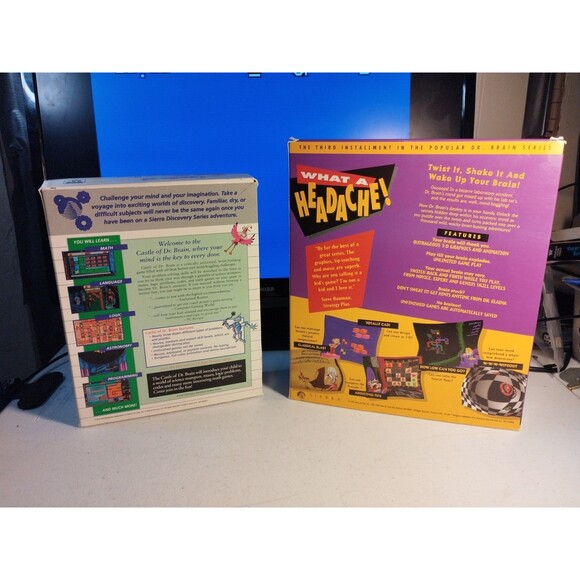 Sierra Castle of Dr Brain & Lost Mind Of Dr. Brain for Mac - Complete In Box - Picture 2 of 9